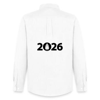 Ironing 2026, Ironing 2026 - Men's Oxford Shirt by Stanley/Stella - white - Back - AI Model Male 185 dark (185cm)