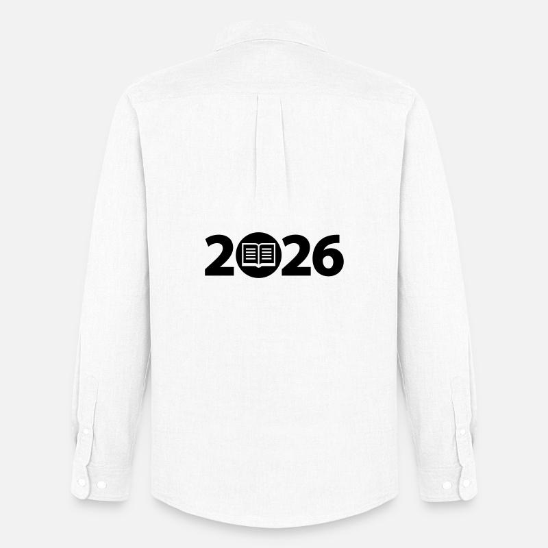 Buch 2026, Ausbildung 2026, Bücherei 2026 - Männer Oxford Hemd von Stanley/Stella - Weiß