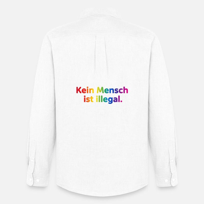 Rainbow Botschaft Kleidung - Männer Oxford Hemd von Stanley/Stella - Weiß