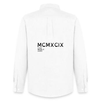 1999_LINE_black - Chemise Oxford homme Stanley/Stella - blanc - Dos - AI Model Male 185 dark (185cm)