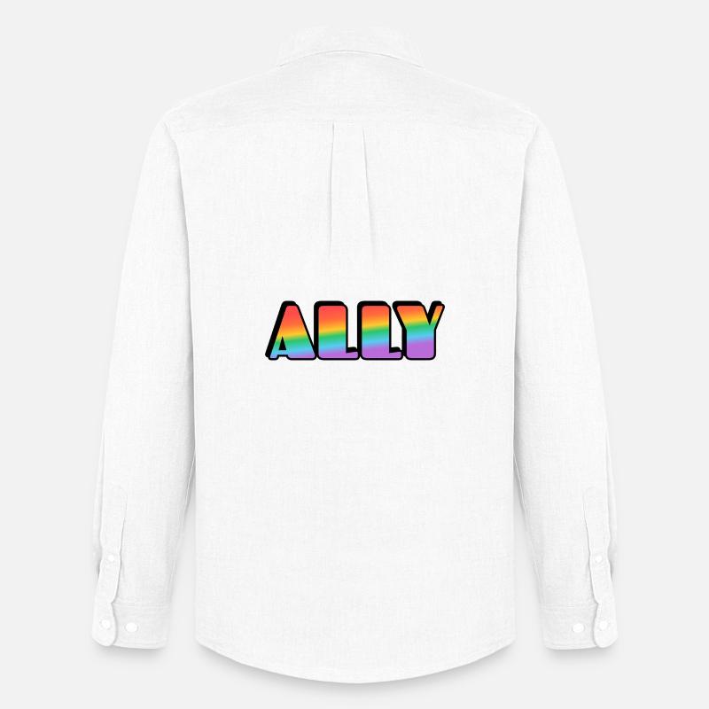 Ally Rainbow Letters - Männer Oxford Hemd von Stanley/Stella - Weiß