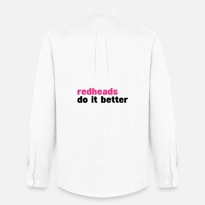 Rothaarigen es besser (Rothaarigen es besser) - Männer Oxford Hemd von Stanley/Stella - Weiß