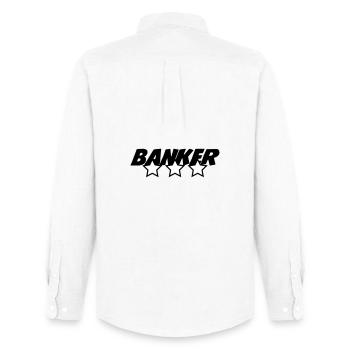 Banker - Bank - Chemise Oxford homme Stanley/Stella - blanc - Dos - AI Model Male 185 dark (185cm)