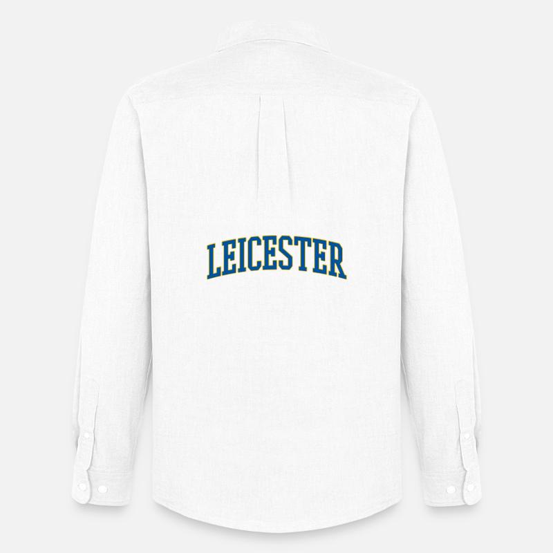Leicester Varsity Wordmark - Männer Oxford Hemd von Stanley/Stella - Weiß