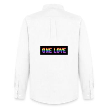 one love - Men's Oxford Shirt by Stanley/Stella - white - Back - AI Model Male 185 dark (185cm)
