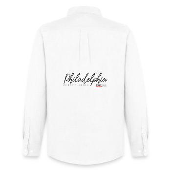 Winter Butterfly in Frosty Shades - Men's Oxford Shirt by Stanley/Stella - white - Back - AI Model Male 185 dark (185cm)
