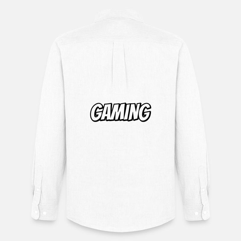 Gaming_Aufschrift - Männer Oxford Hemd von Stanley/Stella - Weiß