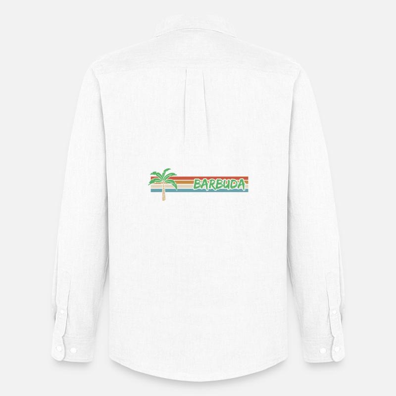 Geschenk für Barbuda - Männer Oxford Hemd von Stanley/Stella - Weiß