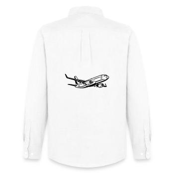airplane - Men's Oxford Shirt by Stanley/Stella - white - Back - AI Model Male 185 dark (185cm)