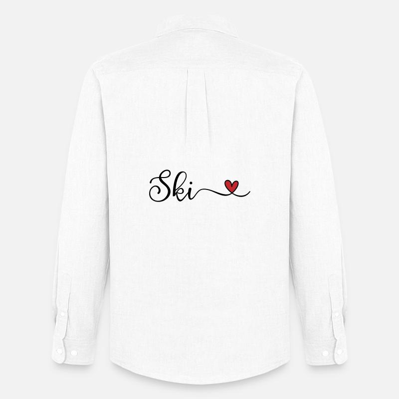 Ski mitHerz - Männer Oxford Hemd von Stanley/Stella - Weiß