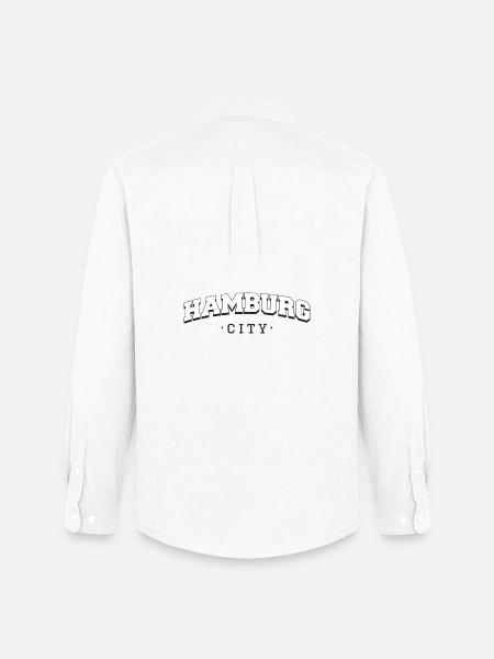 Hamburg City - Männer Oxford Hemd von Stanley/Stella - Weiß