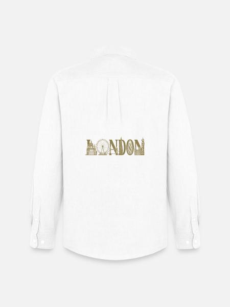 Londres Royaume-Uni, Angleterre Silhouette - Chemise Oxford homme Stanley/Stella - blanc