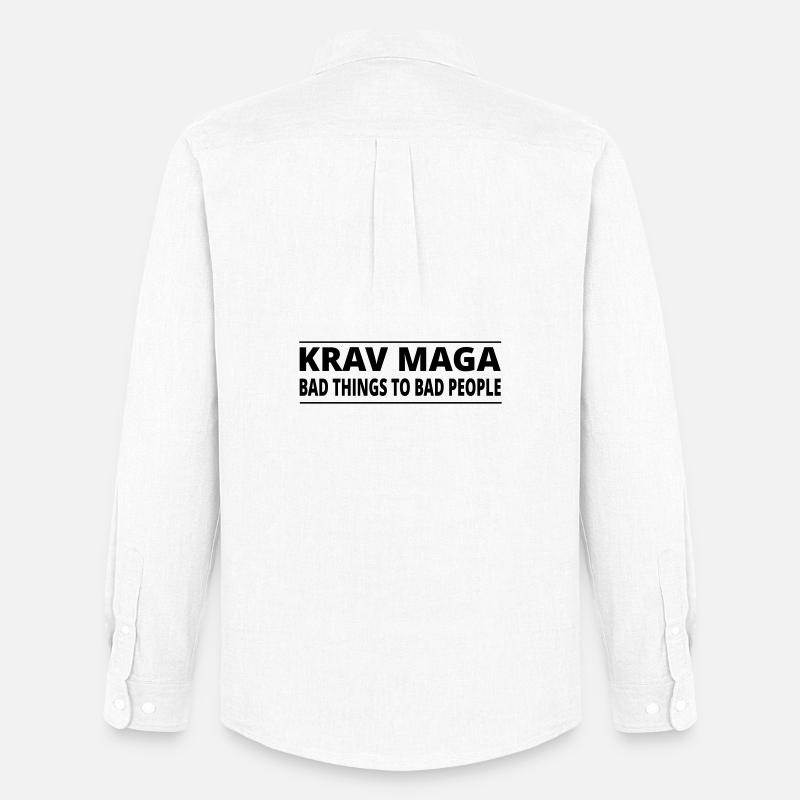 KravMaga | BAD THINGS - Männer Oxford Hemd von Stanley/Stella - Weiß