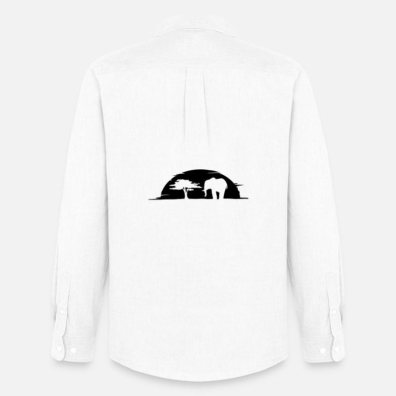 elephant - Männer Oxford Hemd von Stanley/Stella - Weiß