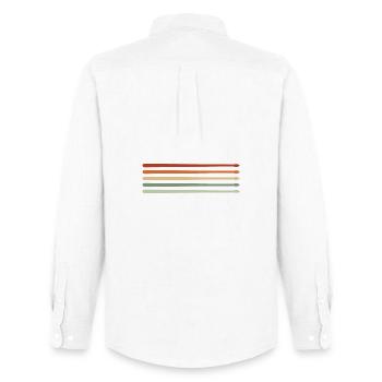 Drums Drumsticks Drummer - Men's Oxford Shirt by Stanley/Stella - white - Back - AI Model Male 185 dark (185cm)