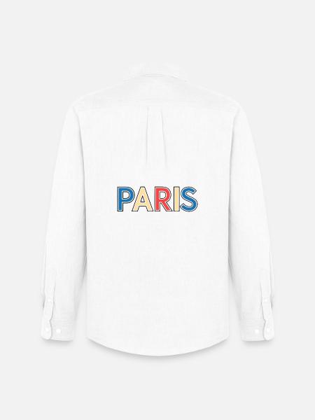 Mehrfarbiges Retro-Paris - Männer Oxford Hemd von Stanley/Stella - Weiß