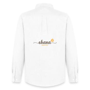Chemise Hawaï de la famille Ohana - Chemise Oxford homme Stanley/Stella - blanc - Dos - AI Model Male 185 dark (185cm)