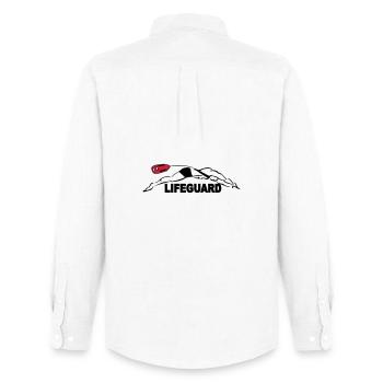 Lifeguard sauveteur aquatique - Chemise Oxford homme Stanley/Stella - blanc - Dos - AI Model Male 185 dark (185cm)