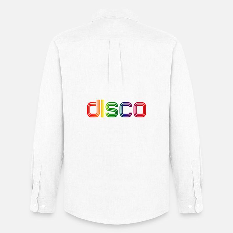 Disco Spectrum Neon Retro - Männer Oxford Hemd von Stanley/Stella - Weiß