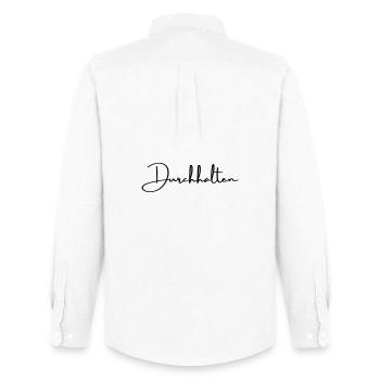 Durchhalten Motivation Handschrift Statement - Männer Oxford Hemd von Stanley/Stella - Weiß - Hinten - AI Model Male 185 dark (185cm)