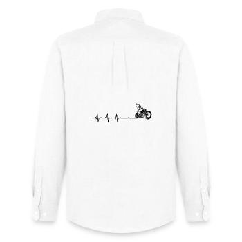 Heartbeat biker - Men's Oxford Shirt by Stanley/Stella - white - Back - AI Model Male 185 dark (185cm)