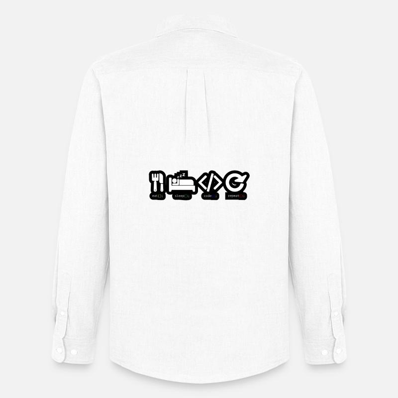 Code Sleep Repeat Developer Life - Chemise Oxford homme Stanley/Stella - blanc