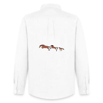 Série de Chevaux en Mouvement - Chemise Oxford homme Stanley/Stella - blanc - Dos - AI Model Male 185 dark (185cm)
