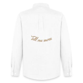 Tell Me More – The Elegance of Dialogue - Men's Oxford Shirt by Stanley/Stella - white - Back - AI Model Male 185 dark (185cm)