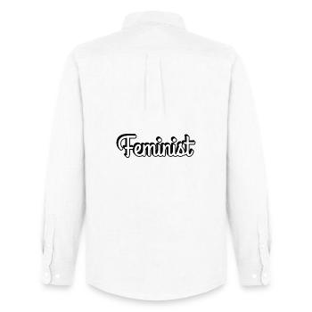 Féministe - Chemise Oxford homme Stanley/Stella - blanc - Dos - AI Model Male 185 dark (185cm)