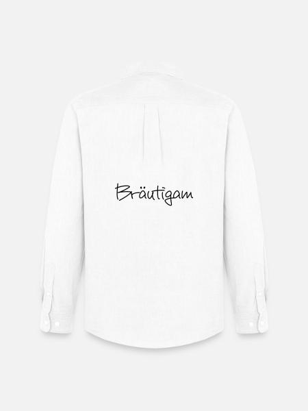 Bräutigam Junggesellenabschied Hochzeit - Männer Oxford Hemd von Stanley/Stella - Weiß
