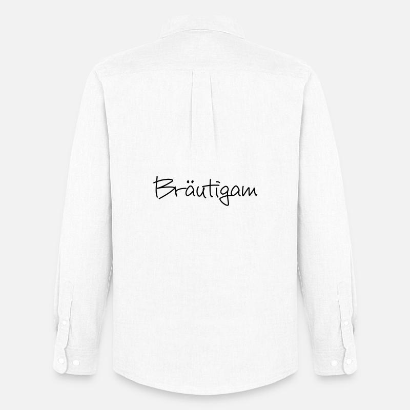 Bräutigam Junggesellenabschied Hochzeit - Männer Oxford Hemd von Stanley/Stella - Weiß