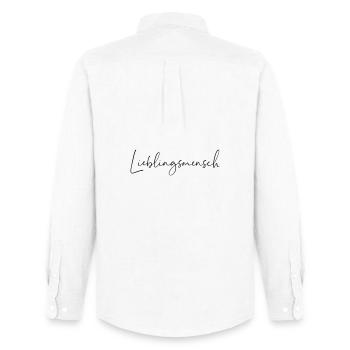 lieblingsmensch / handschrift design - Männer Oxford Hemd von Stanley/Stella - Weiß - Hinten - AI Model Male 185 dark (185cm)