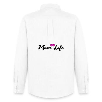 mom_life_heart - Chemise Oxford homme Stanley/Stella - blanc - Dos - AI Model Male 185 dark (185cm)