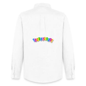 Happy rainbow lettering - Men's Oxford Shirt by Stanley/Stella - white - Back - AI Model Male 185 dark (185cm)