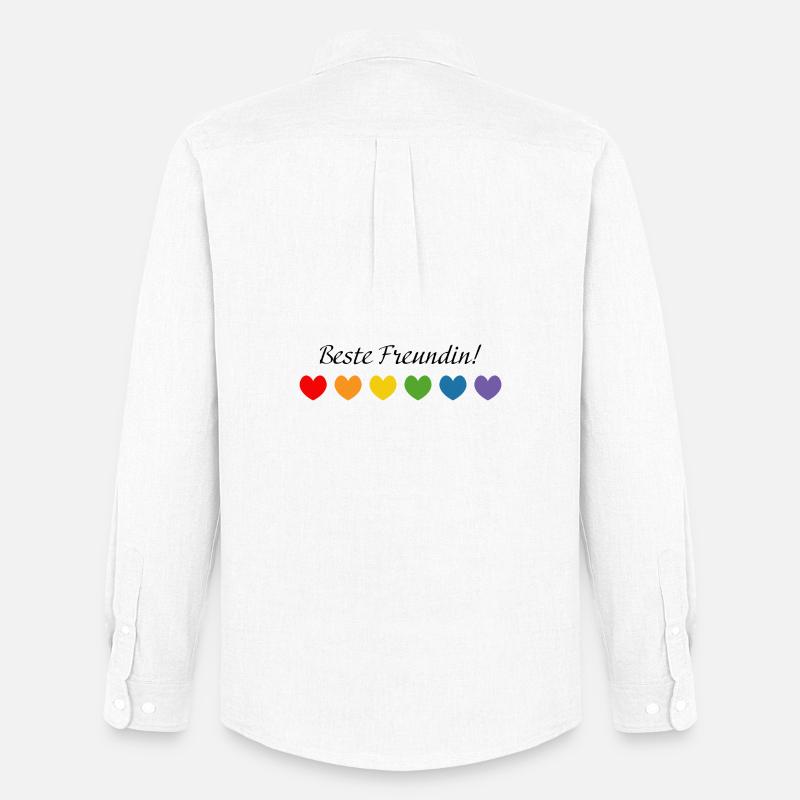 Regenbogenherzchen Beste Freundin - Männer Oxford Hemd von Stanley/Stella - Weiß
