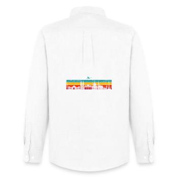 Vibrant Skyline Stripes - Men's Oxford Shirt by Stanley/Stella - white - Back - AI Model Male 185 dark (185cm)