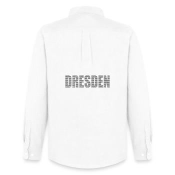 Police de ligne Dresde - Chemise Oxford homme Stanley/Stella - blanc - Dos - AI Model Male 185 dark (185cm)