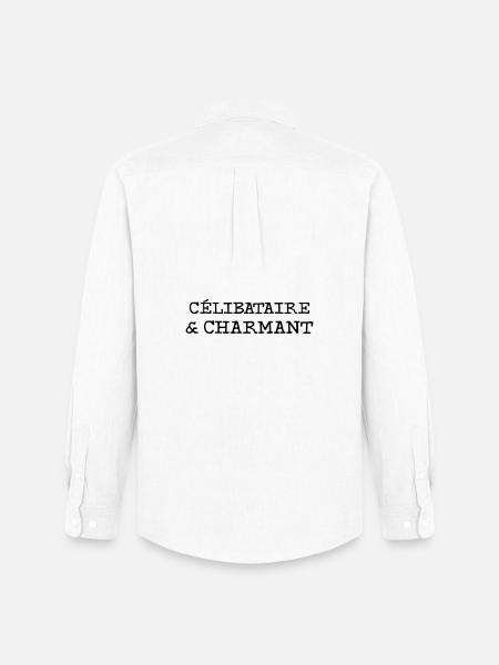 Célibataire et Charmant  - Chemise Oxford homme Stanley/Stella - blanc