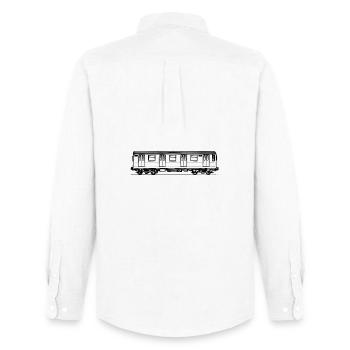Blank Subway Car Graffiti - Illustration - Men's Oxford Shirt by Stanley/Stella - white - Back - AI Model Male 185 dark (185cm)