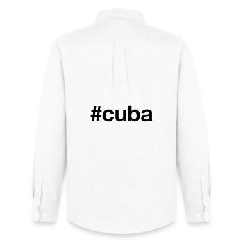 CUBA - Men's Oxford Shirt by Stanley/Stella - white - Back - AI Model Male 185 dark (185cm)