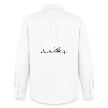 Caravan Camping Heartbeat frequency pulse ECG - Men's Oxford Shirt by Stanley/Stella - white - Back - AI Model Male 185 dark (185cm)