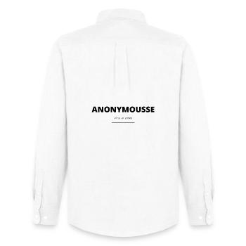 Anonymousse (ni vu ni connu) - Chemise Oxford homme Stanley/Stella - blanc - Dos - AI Model Male 185 dark (185cm)