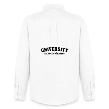 Universität Erlangen Nürnberg - Männer Oxford Hemd von Stanley/Stella - Weiß - Hinten - AI Model Male 185 dark (185cm)