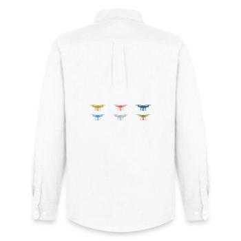 Pilote de drone vintage - Chemise Oxford homme Stanley/Stella - blanc - Dos - AI Model Male 185 dark (185cm)