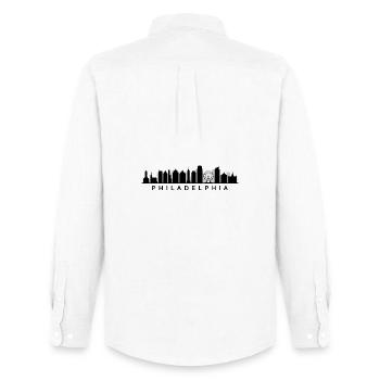 Philadelphia Skyline - Chemise Oxford homme Stanley/Stella - blanc - Dos - AI Model Male 185 dark (185cm)