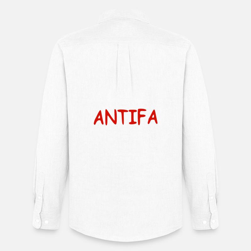Antifa - red - Männer Oxford Hemd von Stanley/Stella - Weiß