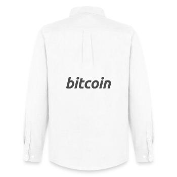 bitcoin Logo - Männer Oxford Hemd von Stanley/Stella - Weiß - Hinten - AI Model Male 185 dark (185cm)