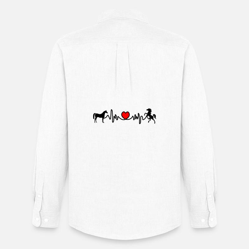 Herzfrequenz reiten - Männer Oxford Hemd von Stanley/Stella - Weiß