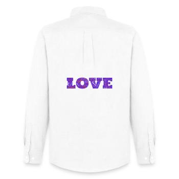 LOVE - Men's Oxford Shirt by Stanley/Stella - white - Back - AI Model Male 185 dark (185cm)