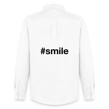 SMILE Hashtag Laughter Smile - Men's Oxford Shirt by Stanley/Stella - white - Back - AI Model Male 185 dark (185cm)